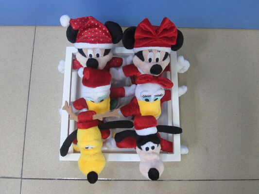 плюш Дисней полного комплекта 4 дюймов Toys Keychain в характерах подноса на праздник Кристмас