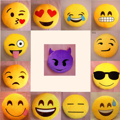 желтый цвет смайлика Emoji 22 типов и круглые заполненные валики и подушки для домашнего украшения