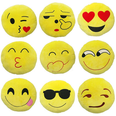 желтый цвет смайлика Emoji 22 типов и круглые заполненные валики и подушки для домашнего украшения