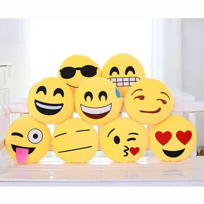 желтый цвет смайлика Emoji 22 типов и круглые заполненные валики и подушки для домашнего украшения