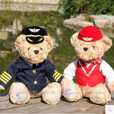 Животное 8 дюймов заполненное Toys пилотный плюшевый медвежонок с формами для подарков промотирования