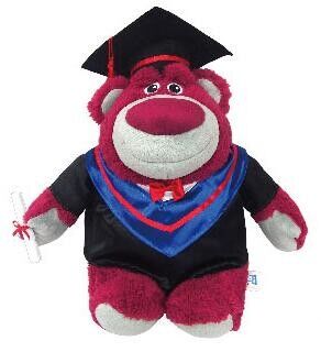 Lotso Graduation Berrybear Disney Plush Toys, Toy Story 3 Lots-O'-Huggin 'Bear Disney Cuddly Toys 10 дюймов