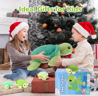 Mommy Turtle Stuffed Animal with Babies 5-in-1