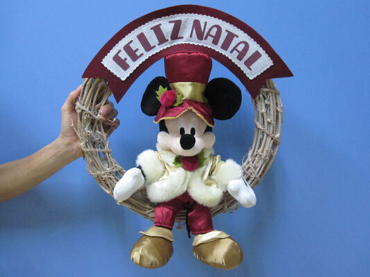 Плюш Дисней мыши Mickey Toys с венком/игрушками Кристмас заполненными праздником