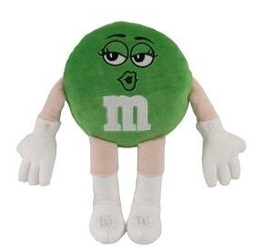 Зеленый плюш шаржа заполненных животных M&M средств Toys размер 25cm