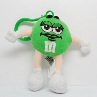 Зеленый плюш Keychains заполненных животных характера M&M милый подгонял