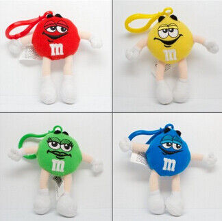 Персонализированные животные красного M&M игрушки плюша характера Keychain заполненные
