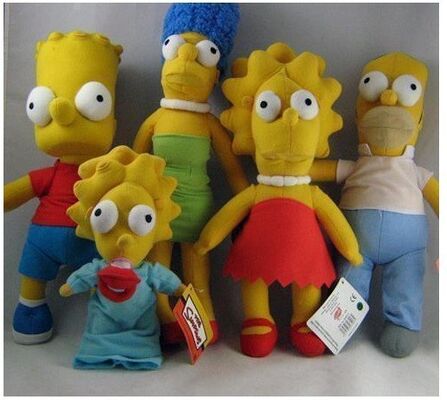 Игрушки плюша шаржа заполненных животных Simpsons, материал полиэфира
