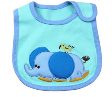 Bibs Washable голубых Bibs младенца Elephent изготовленных на заказ устранимые подавая