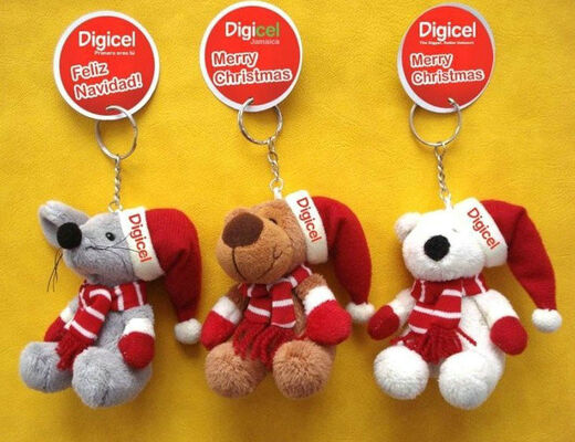 Малый вися плюш Keychain Кристмас плюшевого медвежонка заполненный шкентелем Toys OEM