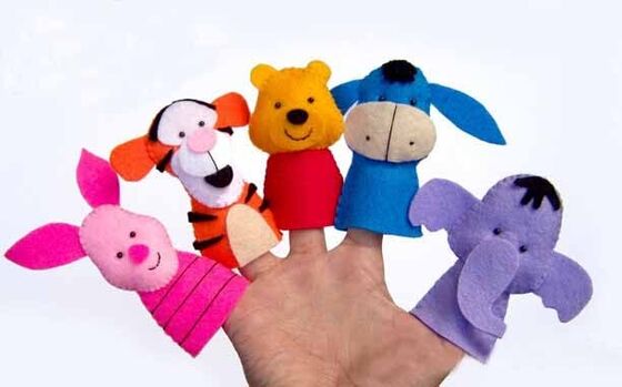 Классический Дисней чувствовал марионеток перста плюша, осла/Tigger/поросенка/Pooh/Elephent