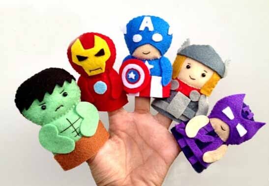 Плюш шаржа способа Toys марионетки перста войлока мстителей, для подарков промотирования и награды