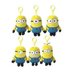 Презренный я зажим рюкзака Keychain игрушки плюша заполненных животных миньонов