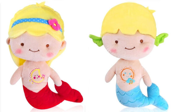 Желтый младенец голубого красного цвета милый Toys маленькая кукла 20cm плюша русалки 25cm