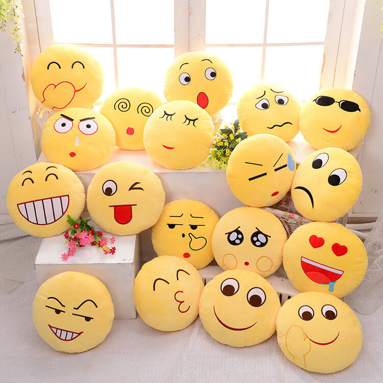 желтый цвет смайлика Emoji 22 типов и круглые заполненные валики и подушки для домашнего украшения