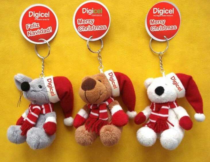 Малый вися плюш Keychain Кристмас плюшевого медвежонка заполненный шкентелем Toys OEM